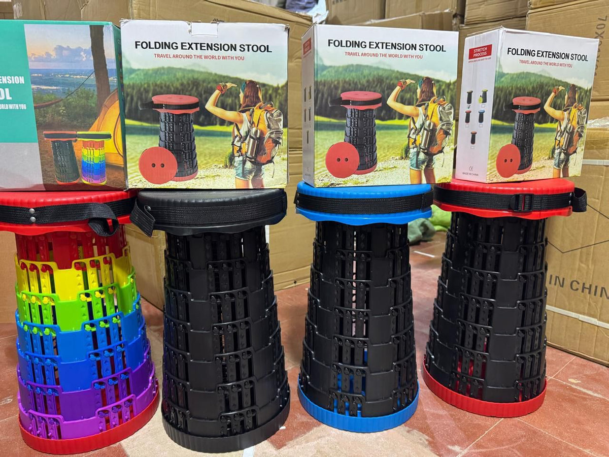 Portable Telescopic Stool Lightweight Collapsible Folding Seat For Camping Fishing Hiking And Outdoor Activities With Adjustable Height