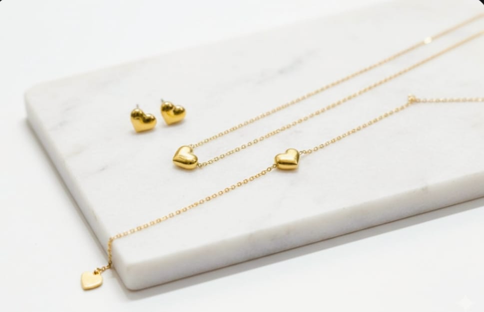 Locket set with bracelet